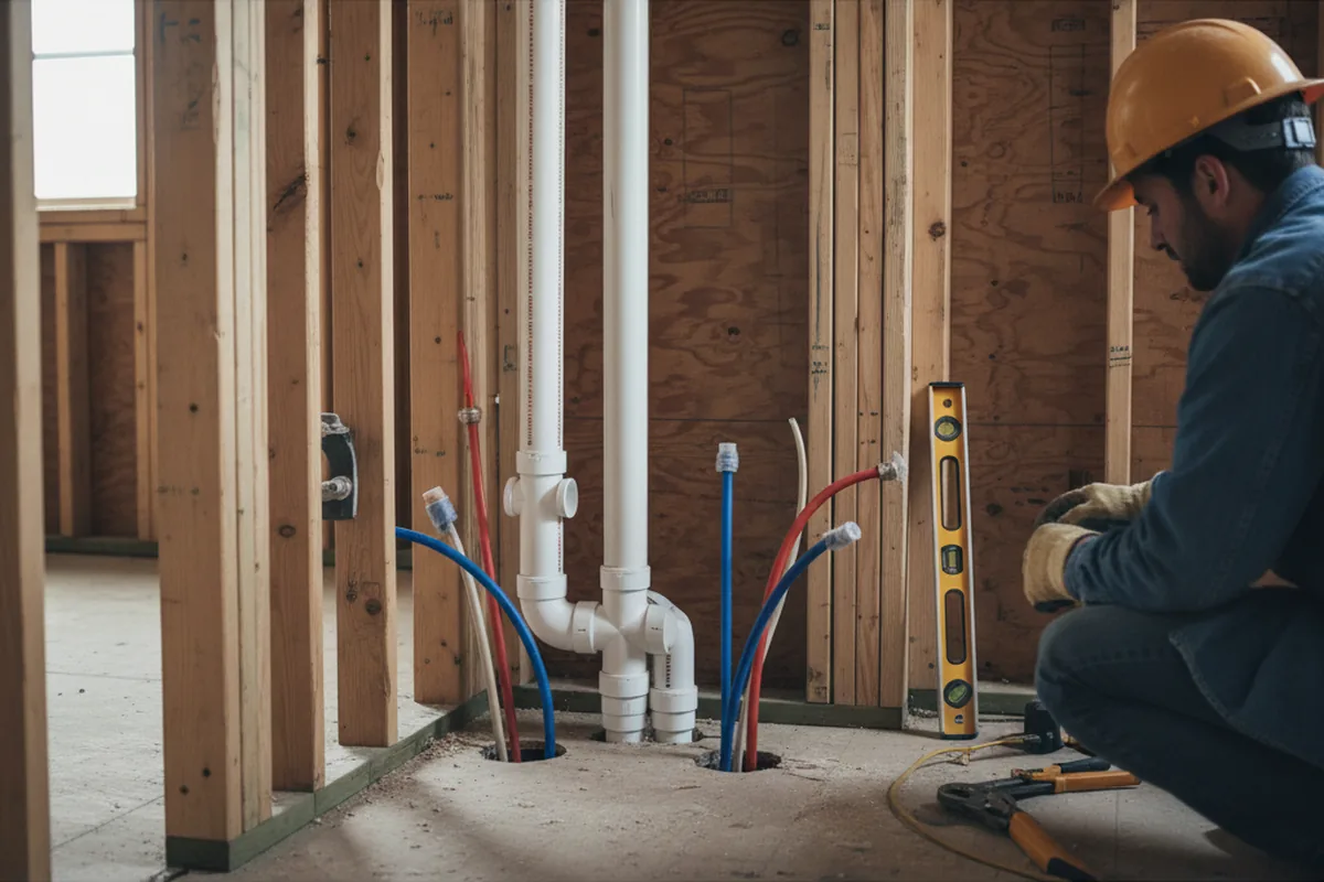 Drain and supply rough-in during Leak Detection in Terra Ceia
