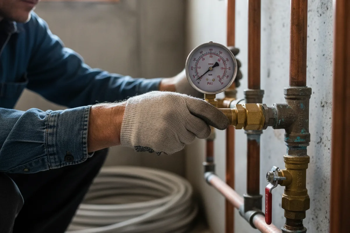 Pressure testing a repaired line during Water Line Repair in Terra Ceia